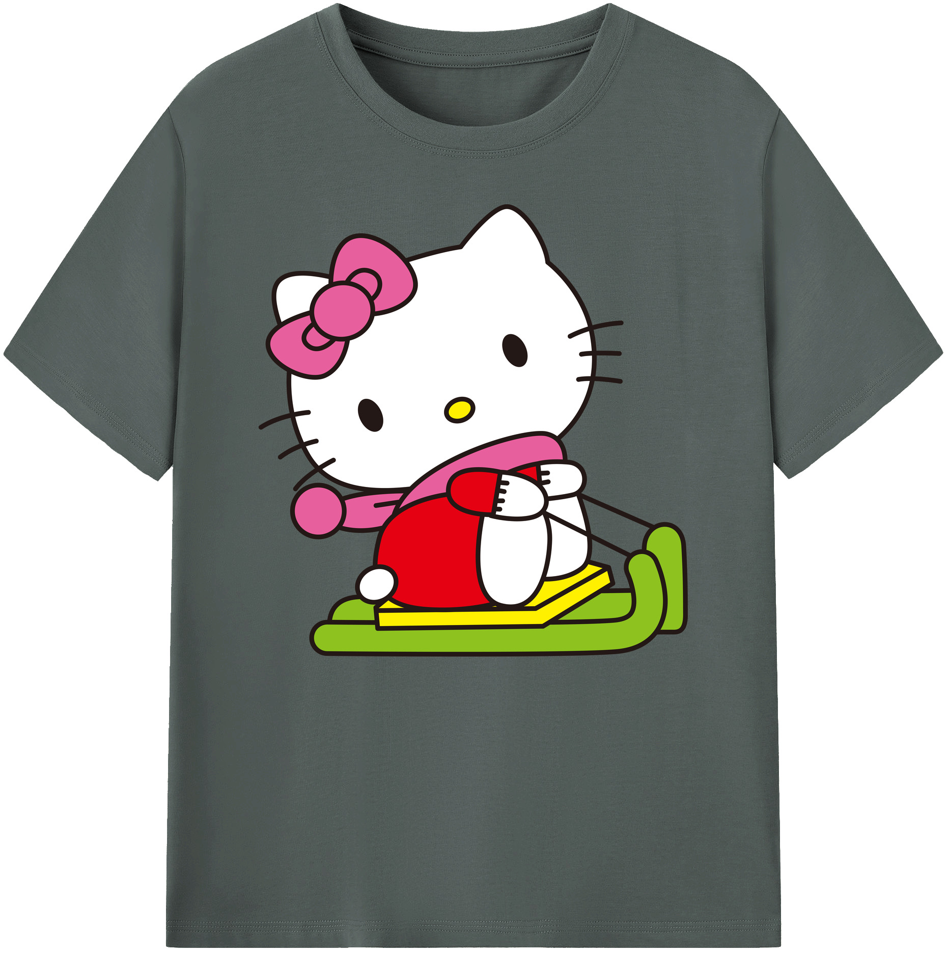 （画像用） Hello Kitty ハローキティ 綿100％ メンズ半袖Tシャツ｜肌触りやわらか＆通気性